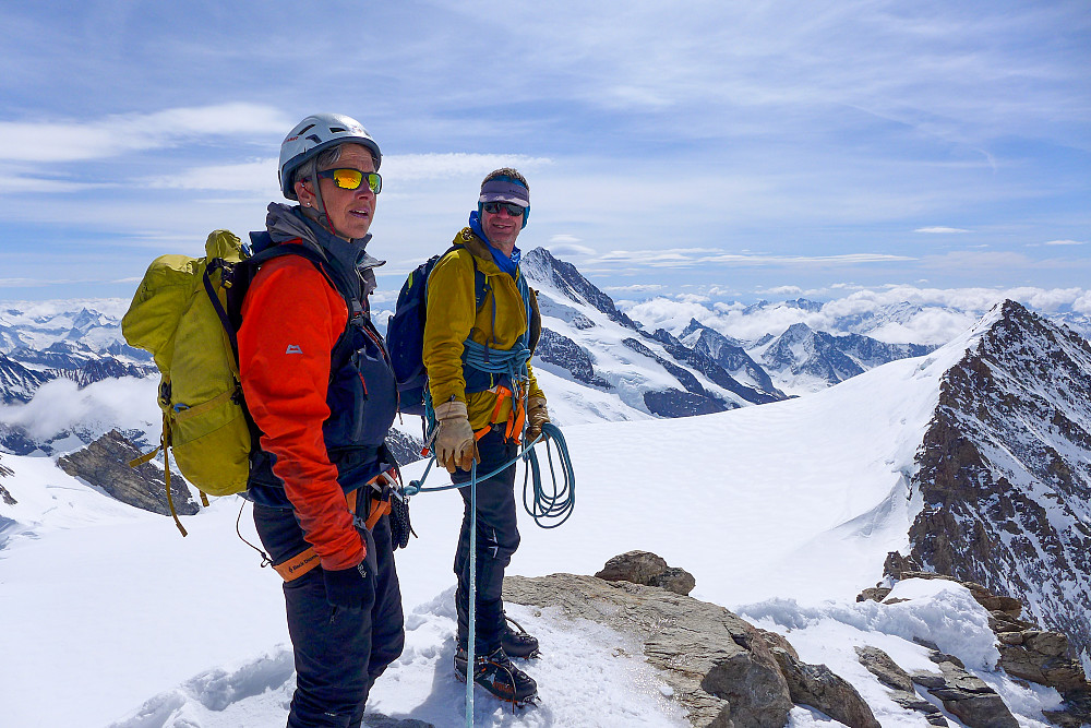 Rachel and Graham on the summit, looking south