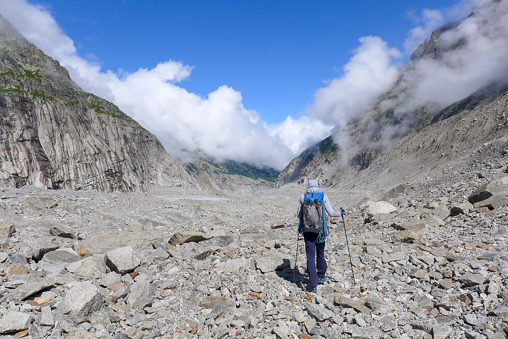 The walk back down the Mer de Glace to Montenvers