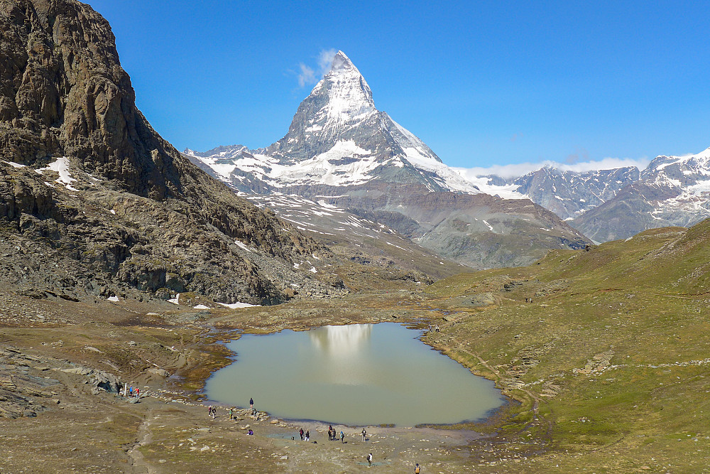 The Matterhorn seen from the trail at Rotenboden