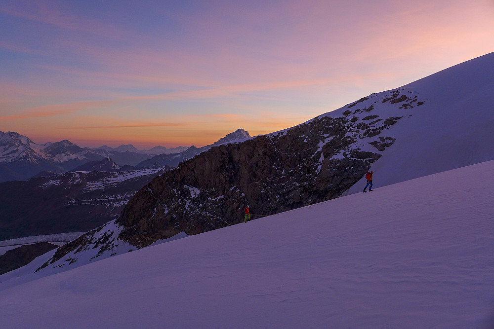 On the way up the Monte Rosa glacier at dawn #2