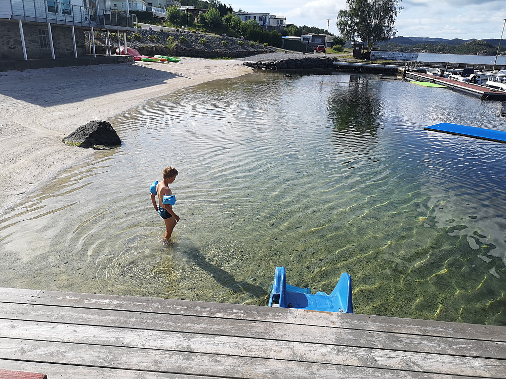 Bading om morgenen ved Skjoldestraumen