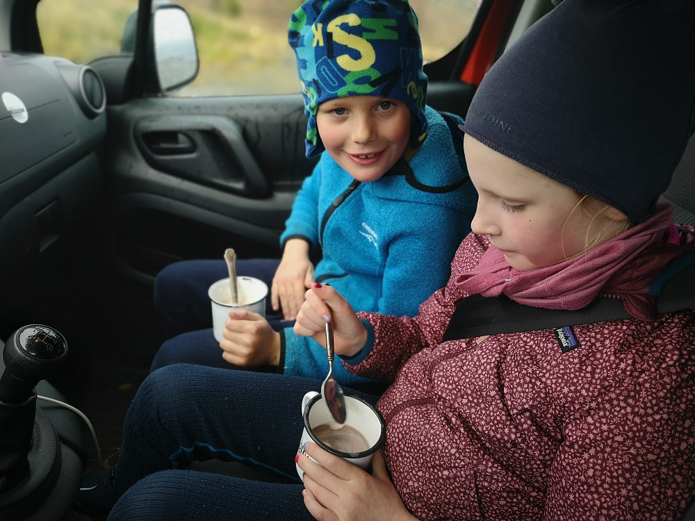 vi valgte å ta kakaoen nede i bilen :-)