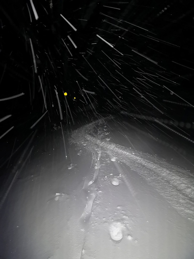 Skisporene oppover blåste raskt igjen