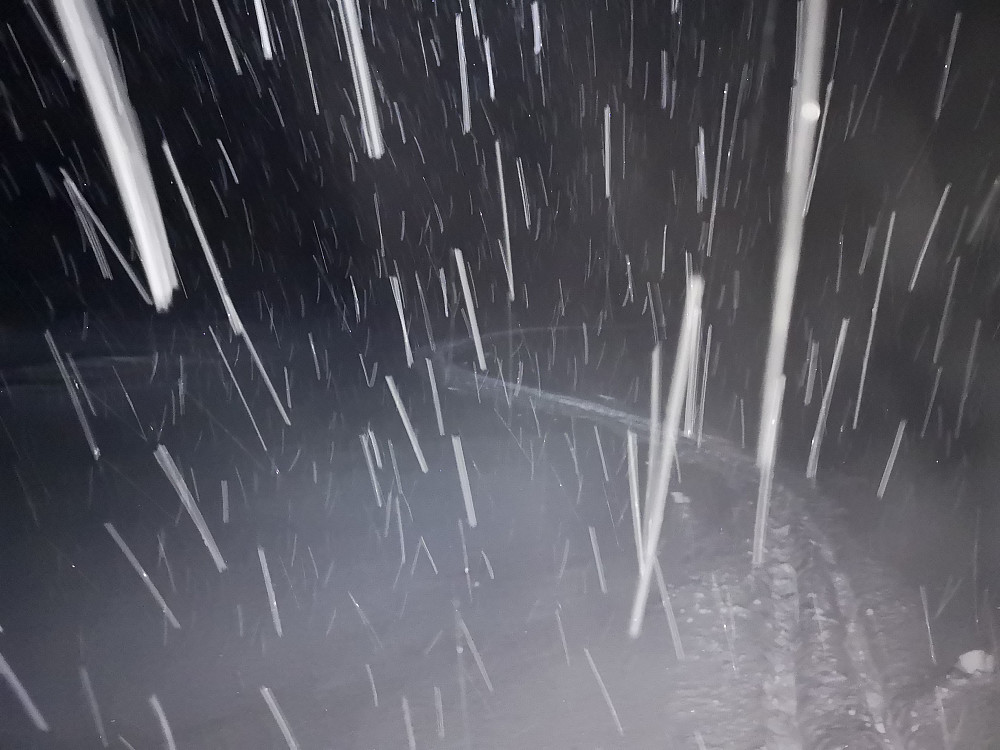 Kom noen snøbyger, mne nydelige forhold på returen