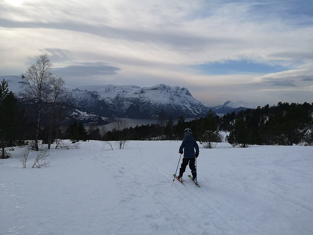 Veldig fin og fast snø å renne nedover på og humøret var på topp