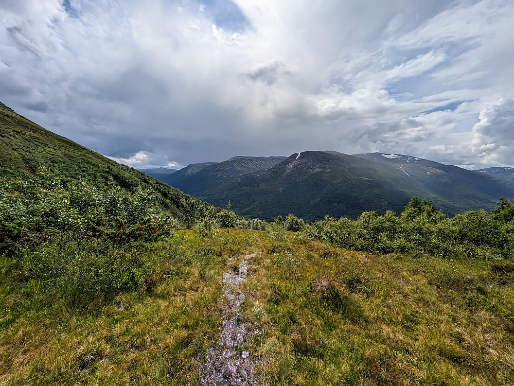 På vei opp fra Dalen, regnet har gitt seg og det blir meget trivligere