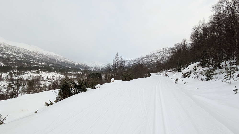 Fine forhold til tross for lett snø i lufta 