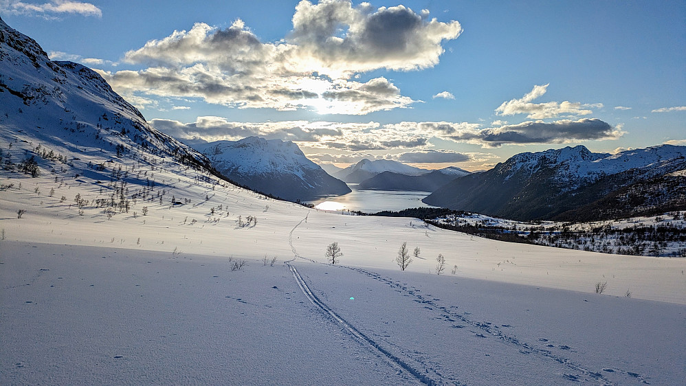 Herlig å renne ned i kveldssola