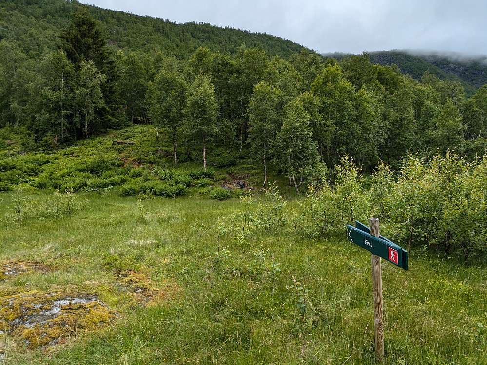 Her går en merket rute til Fivla, fra Kilali