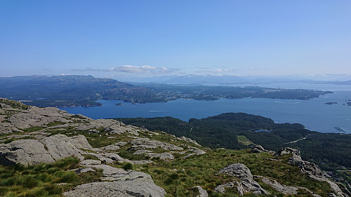 Towards the southern tip of Stord from the summit