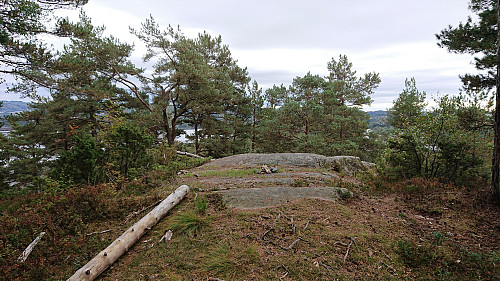 The trig marker at Storahugen south of the summit
