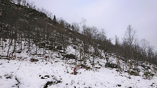 Off-trail scrambling towards Toppfjellet