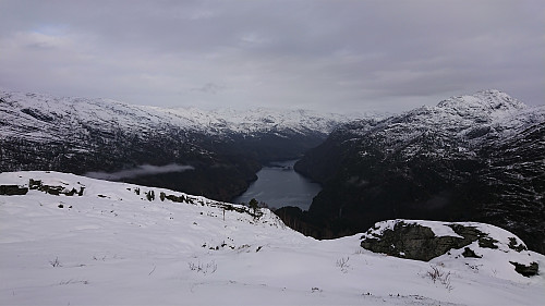 Mofjorden from Toppfjellet with Hornafjellet to the right