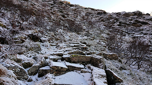 Example of the old stone steps to Fjellet