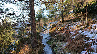 The ice-covered trail