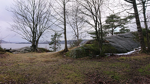 The location of the cabin that used to stand at Venehaugen (now moved to Tysnes)