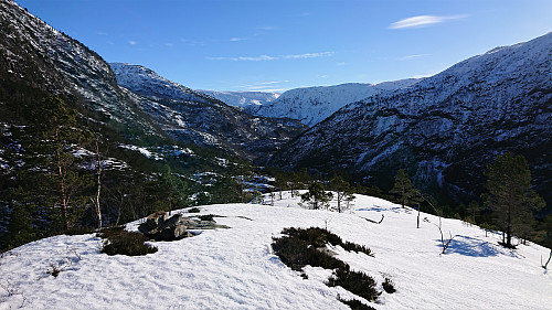 Looking back up the valley (east/southeast) from the summit