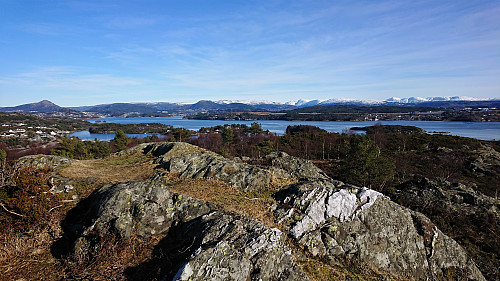 Northwest from the summit of Varden with Gullfjellet to the right of center