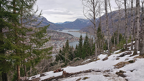 Towards Barsnes and Barsnesfjorden from the descent