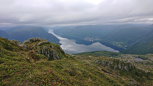 Vaksdal and Veafjorden from Raudnipa