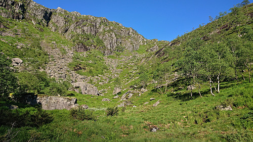 Looking back at the descent from Stemmevatnet