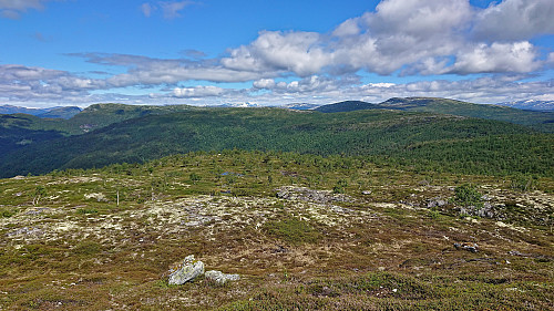Northeast from Hesteggi. Left: Molden and Solvornnipa/Vardafjell. Right: Haugmelen.