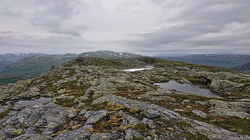 Looking back at the summit of Hornafjellet from the alternative summit to the southwest