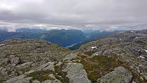 Mofjorden from Torrisskarfjellet with Slettefjellet and Hornafjellet just left of center