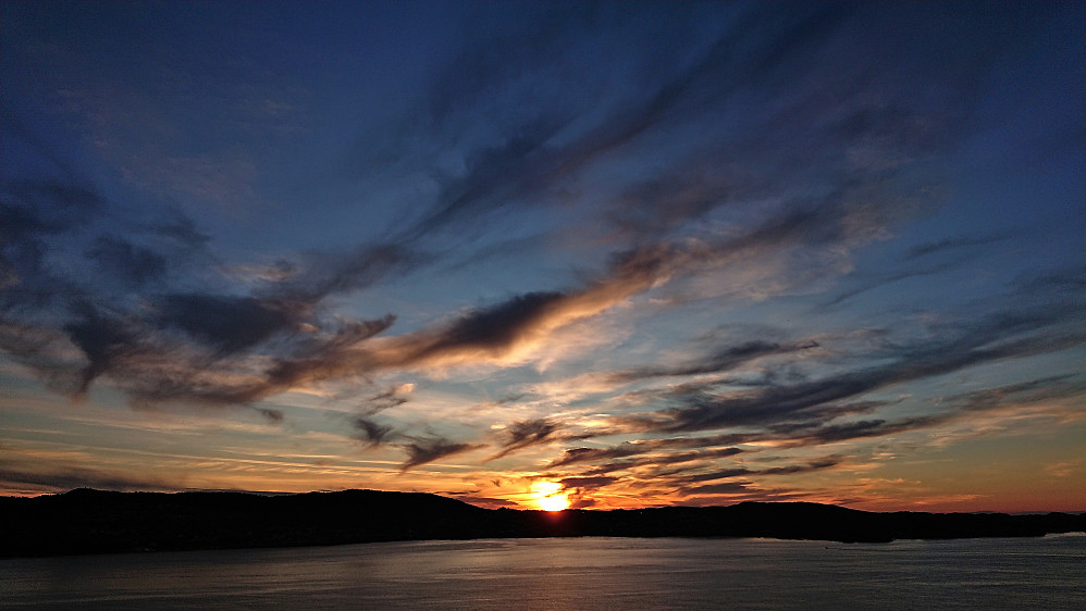 Sunset from Lønborg at the end of the hike