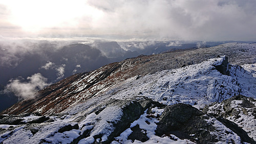 Towards Veafjorden from Slettefjellet with Solaråsen at the center
