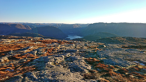 Towards Matresfjorden from Yndesdalsnakken with Nonklettfjellet to the left