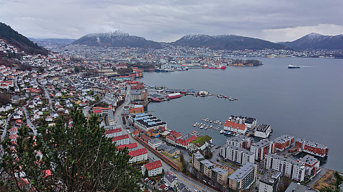 The Bergen city center from Sandviksbatteriet