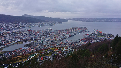 The Bergen city center from Fløyen