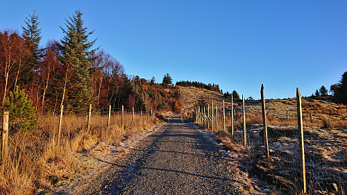 The gravel road towards Vardebu