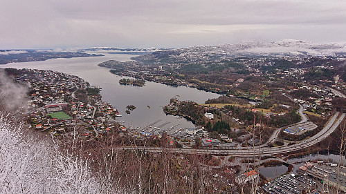 Eidsvåg from the trig marker north of Orretua with Eldsfjellet in the background