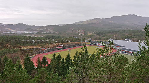 Leikvang stadion from south of the Gjesthaugen with Skagen and Veten to the right