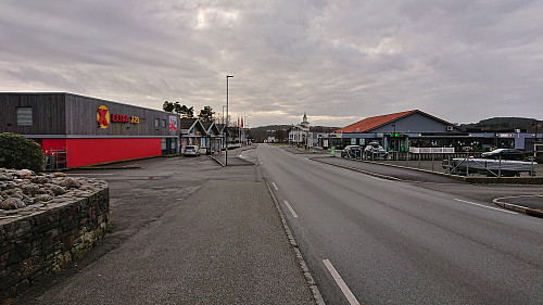 Arriving at the center of Sveio and the end of the hike