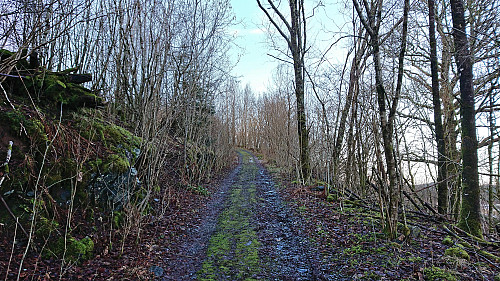 The gravel road to the top of Lilandshaugen