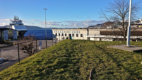 The trig marker at Bergenhus festning