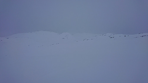 Limited views when descending to Midtre Gråvatni