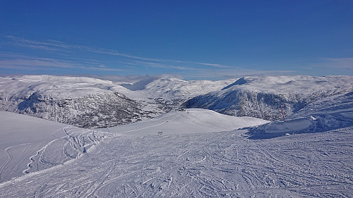 Enjoying the groomed slopes for the rest of the beautiful day!