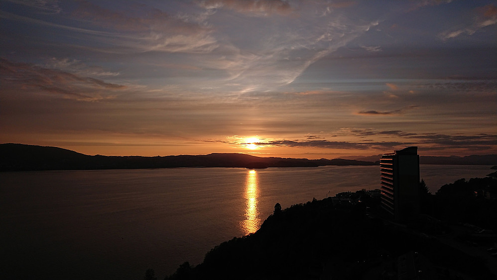 Sunset from Lønborg at the end of the hike