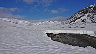 Snow-covered road at Grodjuvet