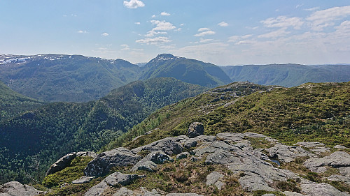 Ådneburen from Skjeggedalsfjellet with Litlefjellet in the middle