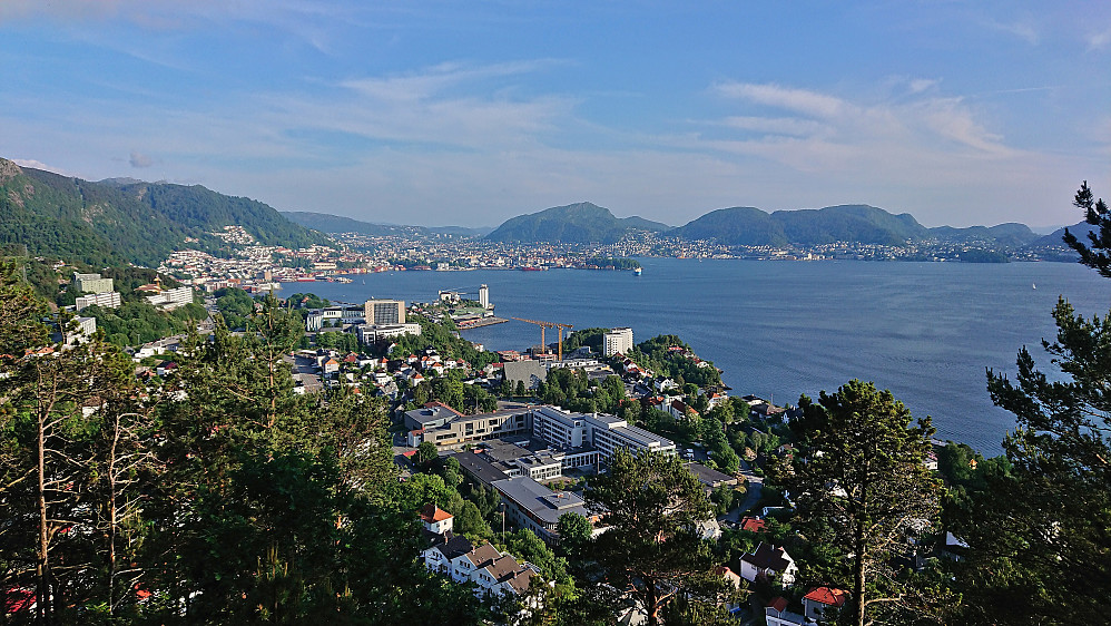 Towards the Bergen city center from Furukammen