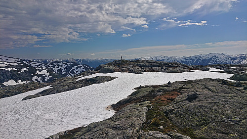 Endre at the highest point at Smørstakken