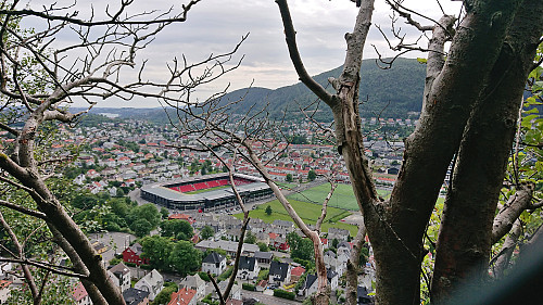 Brann stadion from just south of the trig marker