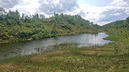 The small 832 lake northeast of the summit