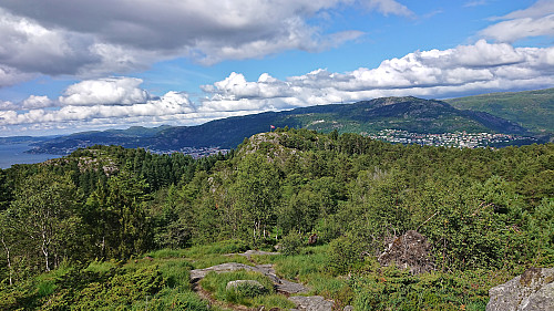 Looking back at Strandafjellet from the ascent to Løvstakken