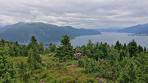 Looking back at Balabu from the start of the ascent to Klukkshaug